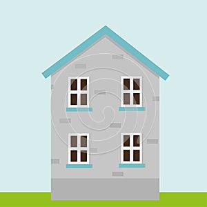 Cartoon house. Painted cottage. Cartoon multicolored home. Vector illustration.