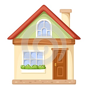 Cartoon house. Vector illustration.