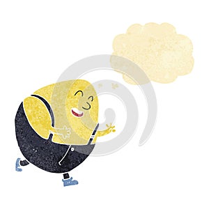 cartoon humpty dumpty egg character with thought bubble
