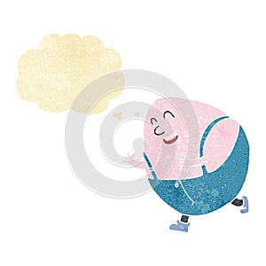 cartoon humpty dumpty egg character with thought bubble