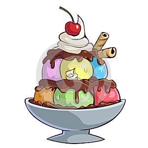 Cartoon ice cream bowl