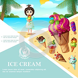 Cartoon Ice Cream Colorful Template