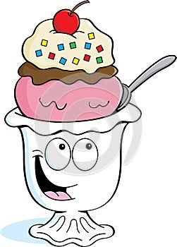 Cartoon ice cream sundae