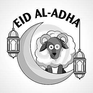 Cartoon icon for the celebration of Moslem festival Eid Al Adha photo