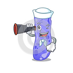 A cartoon icon of legionella Sailor with binocular