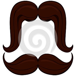 Cartoon icon poster man father dad day mustache moustache set.