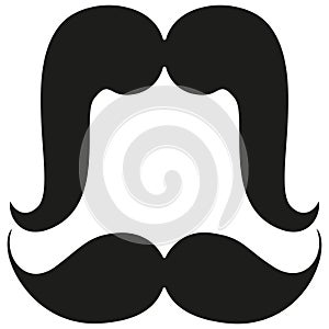 Cartoon icon poster man father dad day mustache moustache silhouette set.
