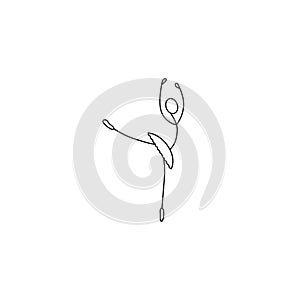 Cartoon icon of sketch little stick figure ballet dancer