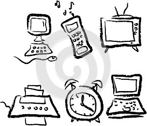 Cartoon icons - modern technology