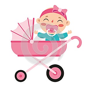 Cartoon Illustration Of A Baby