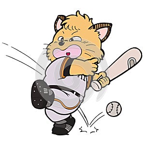 Cartoon illustration of a baseball player