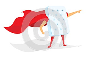 Mattress super hero standing with cape photo