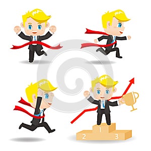 Cartoon illustration competitive Business man