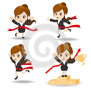 Cartoon illustration competitive Business man