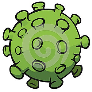 Cartoon illustration Corona Virus a microorganism that makes people sick, COVID-19, H1N1 photo