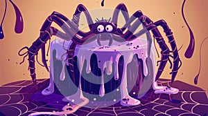 Creepy Crawly Spider Cake Cartoon photo