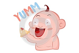 Cartoon Illustration Of Cute Baby