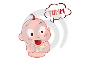 Cartoon Illustration Of Cute Baby