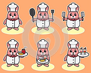 Cartoon illustration of a cute little Rabbit Chef.