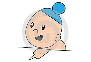 Cartoon Illustration of Cute Sardar Baby