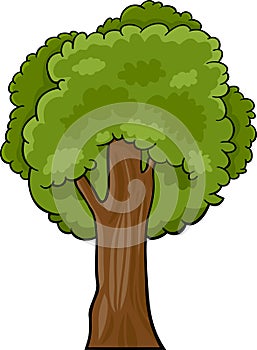 Cartoon illustration of deciduous tree