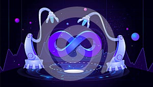 Cartoon illustration of DevOps concept