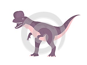 Cartoon illustration dilophosaurus of the Jurassic period