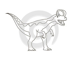 Cartoon illustration dilophosaurus of the Jurassic period