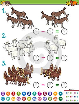 Maths subtraction educational game for children