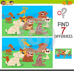 Find differences game with dog characters