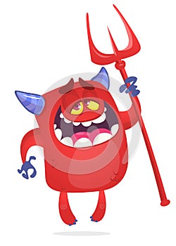 Cartoon illustration of funny red devil