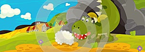 Cartoon illustration - green dragon