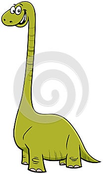 Cartoon illustration of happy dinosaur character