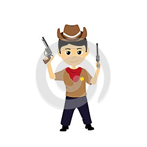 Cartoon illustration of a little cowboy