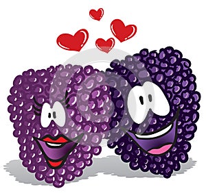 Cartoon illustration of lover berries