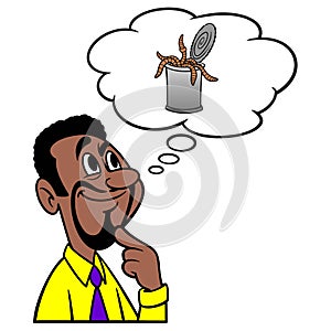 Man thinking about a Can of Worms