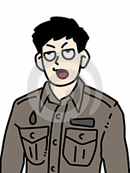 cartoon illustration of police man