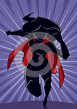 Superheroine Running Abstract Background Silhouette photo