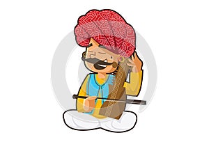 Cartoon Illustration Of Rajasthani Man