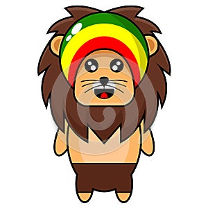 Rasta lion mascot