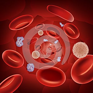 Cartoon illustration of red blood cells