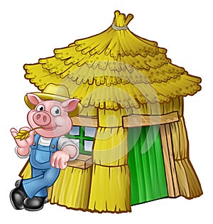 Three Little Pigs Fairy Tale Straw House photo