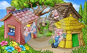 The Three Little Pigs Fairytale Scene photo