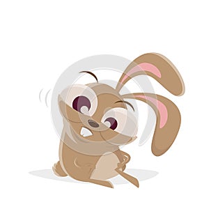 cartoon illustration of a traumatized rabbit