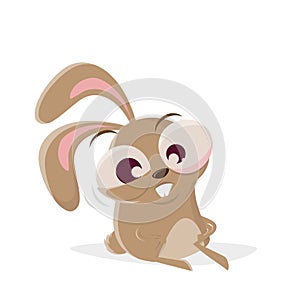 cartoon illustration of a traumatized rabbit