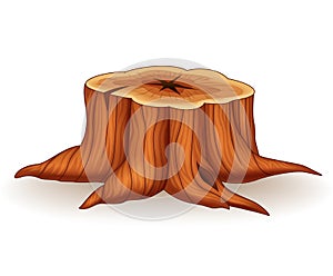 Cartoon illustration of tree stump photo