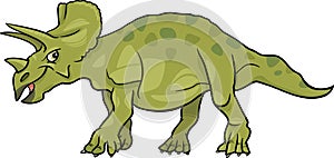 Cartoon illustration of triceratops dinosaur