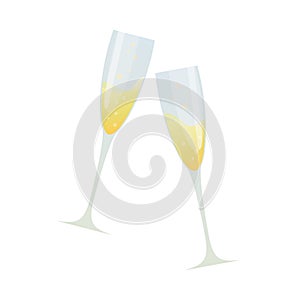Cartoon illustration of two glasses of champagne