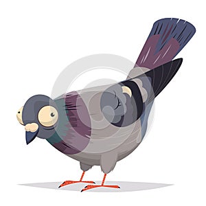 cartoon illustration of an ugly pigeon