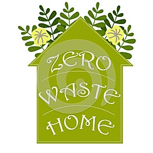 Cartoon illustration with zero waste home. Vector illustration logo nature. Garbage recycling. Health care vector